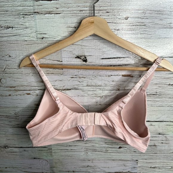 Victoria Secret Tee Shirt Lightly Lined Wireless Bra pink striped 36C - Picture 4 of 9